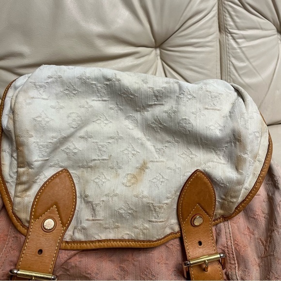 VTG LOUIS VUITTON Denim Orange Ombre Sunrise Large Messenger Bag - Picture 7 of 15